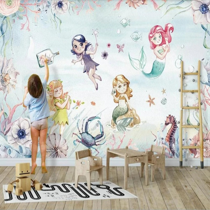3D Wallpaper Sea World & Fairy Mermaid
